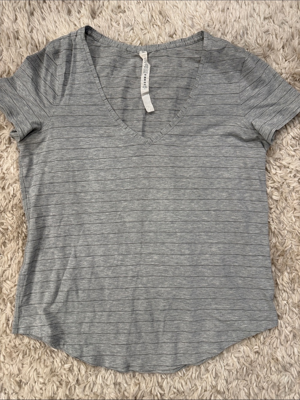 Lululemon Love Tee V Heathered Grey Size 8 V-Neck Pima Cotton